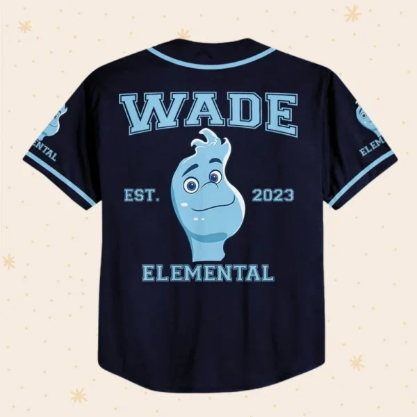Personalize Disney Pixar Elenmental Wade Custom Kids, Youth, Adult Disney Baseball Jersey Sports Cute Gifts For Fans Disney