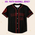 Personalize Disney Star Wars Dark Side Black Red Striped, Custom Name Kid Adult Baseball Jersey Gift For Star Wars Fans Baseball Team Outfit