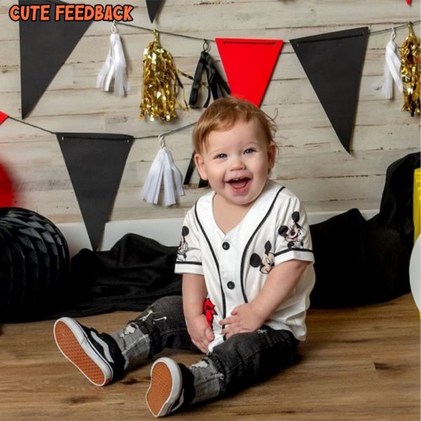 Personalize Vintage Disney Cute Mickey Mouse Custom Kids, Youth, Adult Disney Baseball Jersey Sports Cute Gifts For Fans Disney