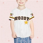 Custom Toy Story Woody White Baseball Jersey, Matching Baseball Team Outfit, Adult Youth Toddler Jersey, Toy Story Jersey, Gift For Fans