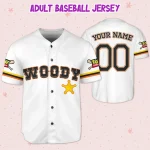 Custom Toy Story Woody White Baseball Jersey, Matching Baseball Team Outfit, Adult Youth Toddler Jersey, Toy Story Jersey, Gift For Fans