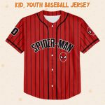 Personalize Spiderman Striped Black Red, Custom Kid Youth Adult Disney Jersey Spider Man Jersey, Baseball Jersey, Gift For Disney Fans