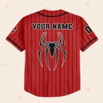 Personalize Spiderman Striped Black Red, Custom Kid Youth Adult Disney Jersey Spider Man Jersey, Baseball Jersey, Gift For Disney Fans