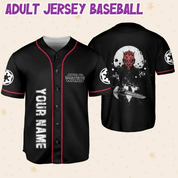 Personalize Starwar Darth Maul Scimitar Custom Kids Youth Adult Disney Baseball Jersey Sports Outfits Cute Gifts For Fans Disney