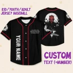 Personalize Starwar Darth Maul Scimitar Custom Kids Youth Adult Disney Baseball Jersey Sports Outfits Cute Gifts For Fans Disney