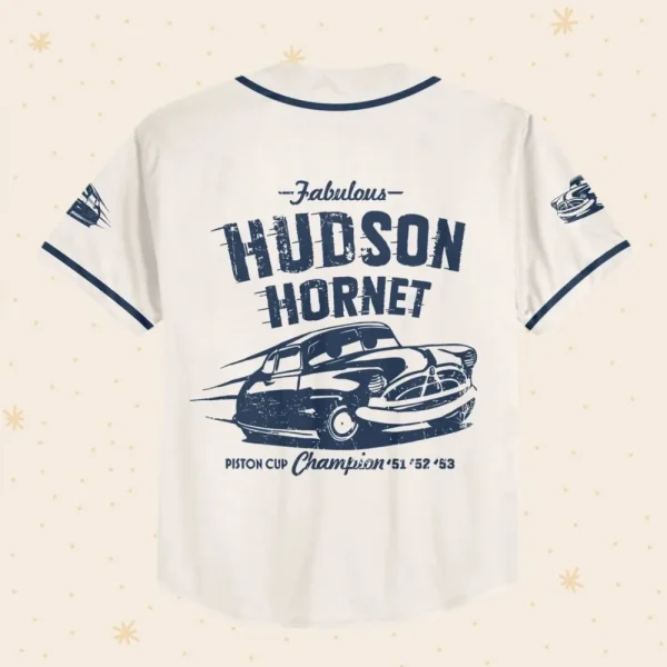 Personalize Cars Hudson Hornet Piston Cup Champion'51'52'53, Custom Kids, Youth, Adult Disney Baseball Jersey Sports Cute Gifts For Fans