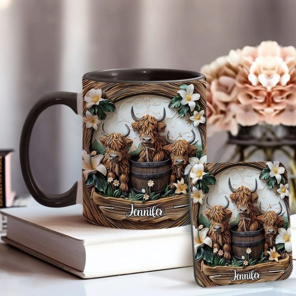 Highland Cow - Personalized Cow Accent Mug