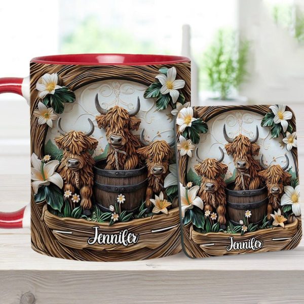 Highland Cow - Personalized Cow Accent Mug