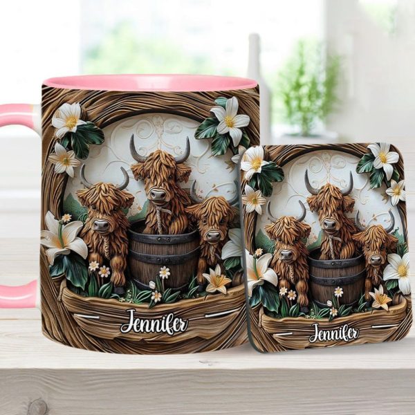 Highland Cow - Personalized Cow Accent Mug