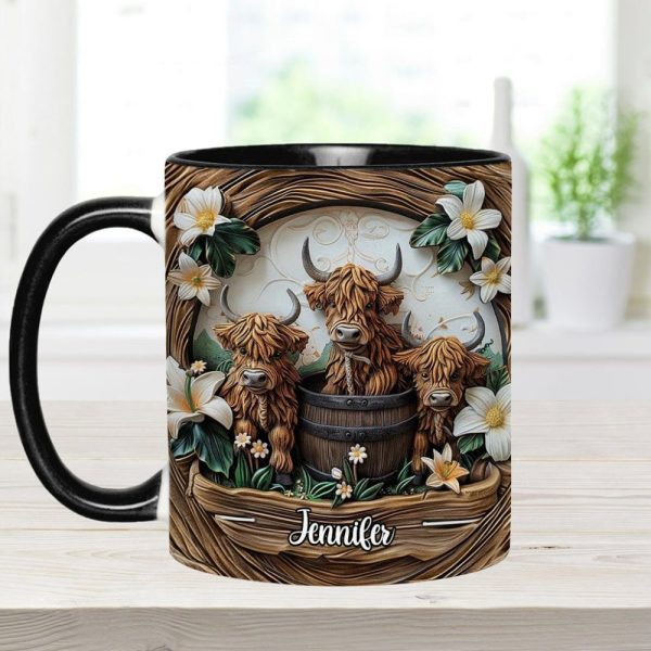 Highland Cow - Personalized Cow Accent Mug