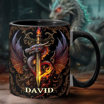 Heart Of A Dragon - Personalized Dragon Accent Mug