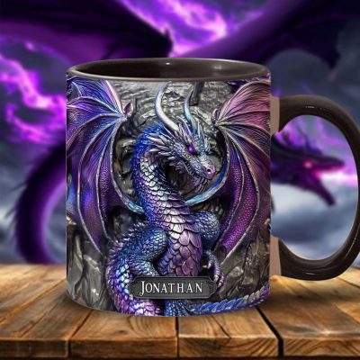 Purple Dragon - Personalized Dragon Accent Mug