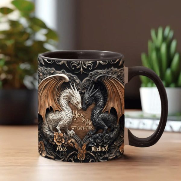 You & Me We Got This - Personalized Dragon Accent Mug