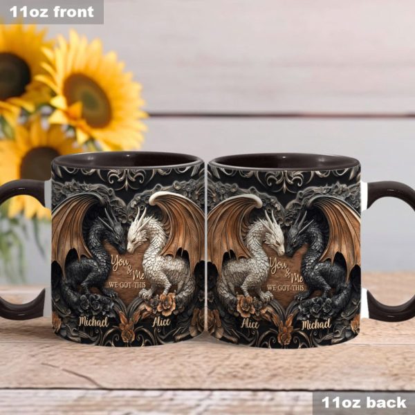 You & Me We Got This - Personalized Dragon Accent Mug