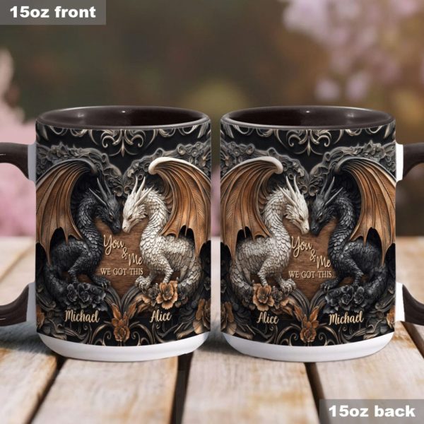 You & Me We Got This - Personalized Dragon Accent Mug