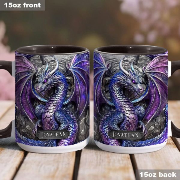 Purple Dragon - Personalized Dragon Accent Mug