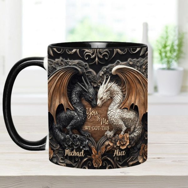 You & Me We Got This - Personalized Dragon Accent Mug