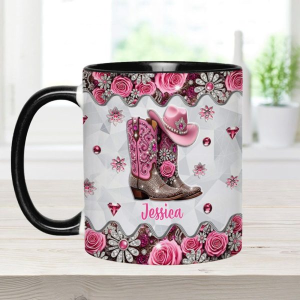 Cowgirl Boots - Personalized Cowgirl Accent Mug