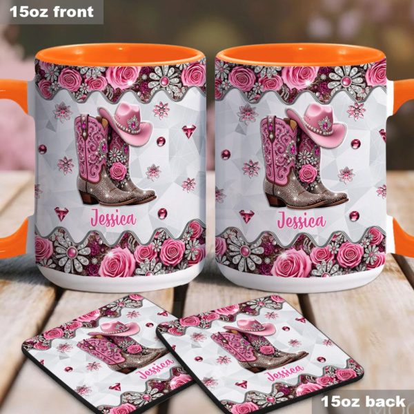 Cowgirl Boots - Personalized Cowgirl Accent Mug