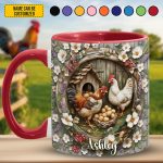 Chicken Farm & Flowers - Personalized Chicken Accent Mug