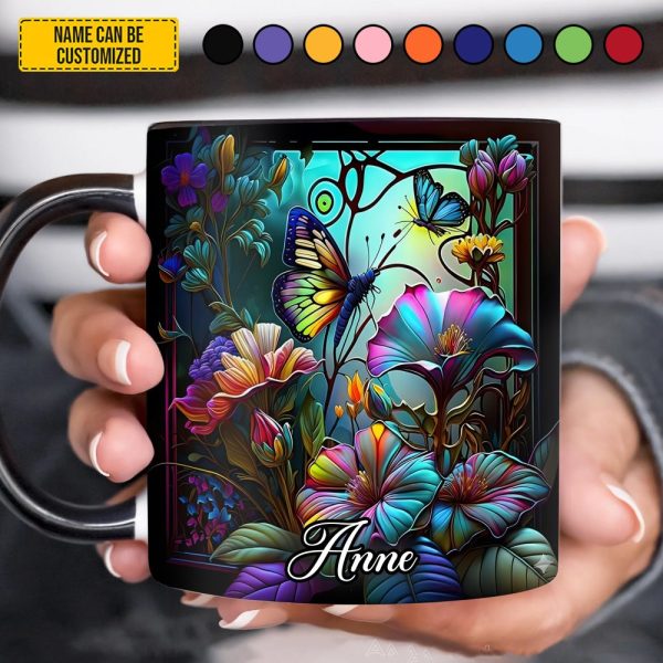 Beautiful Butterfly- Personalized Butterfly Accent Mug