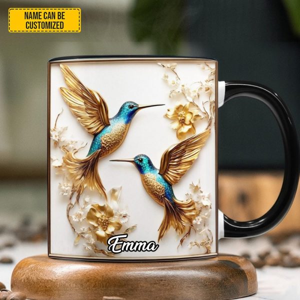Personalized Beautiful Hummingbird Accent Mug