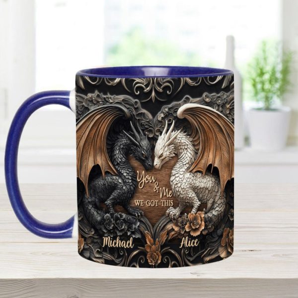 You & Me We Got This - Personalized Dragon Accent Mug