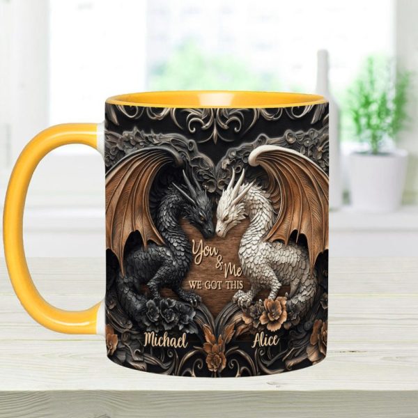 You & Me We Got This - Personalized Dragon Accent Mug