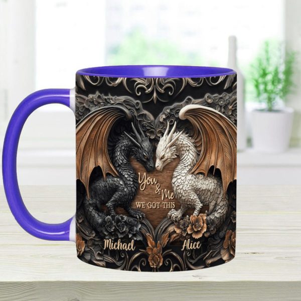 You & Me We Got This - Personalized Dragon Accent Mug