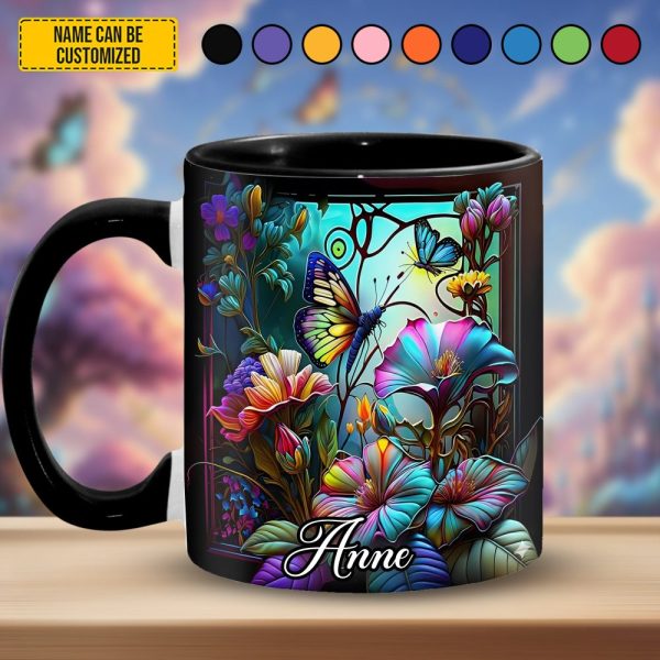 Beautiful Butterfly- Personalized Butterfly Accent Mug