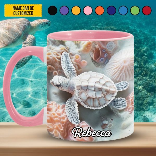 Ocean & Turtle - Personalized Turtle Accent Mug