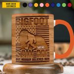 Bigfoot Saw Me - Personalized Bigfoot Accent Mug