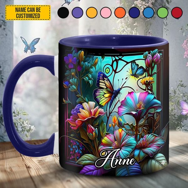 Beautiful Butterfly- Personalized Butterfly Accent Mug