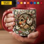 Chicken Farm & Flowers - Personalized Chicken Accent Mug