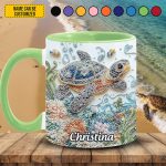 Personalized Crystal Turtle Ocean Accent Mug