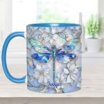 Vintage Dragonfly - Personalized Dragonfly Accent Mug