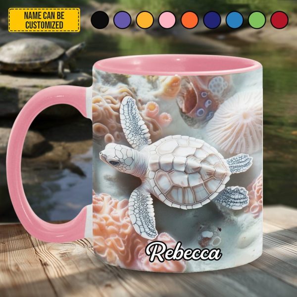 Ocean & Turtle - Personalized Turtle Accent Mug