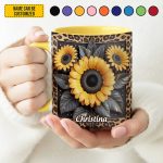 Sunflower Leopard Print - Personalized Accent Mug