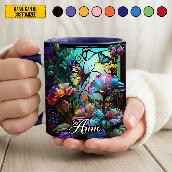Beautiful Butterfly- Personalized Butterfly Accent Mug