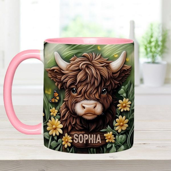 Baby Highland Cow - Personalized Cow Accent Mug