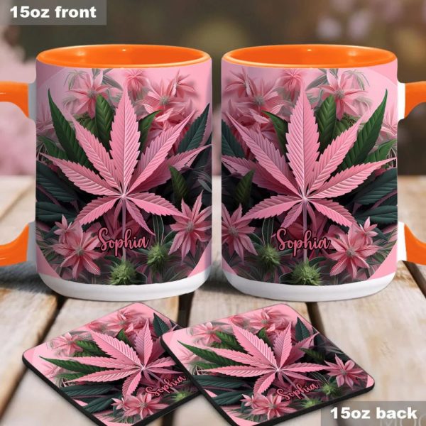 Pink Stoner Chick - Personalized Weed Accent Mug