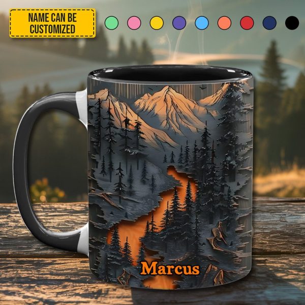 Personalized Mountain Wilderness Accent Mug