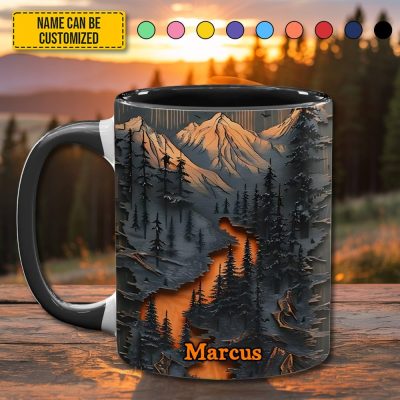Personalized Mountain Wilderness Accent Mug