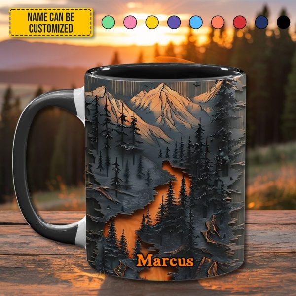 Personalized Mountain Wilderness Accent Mug