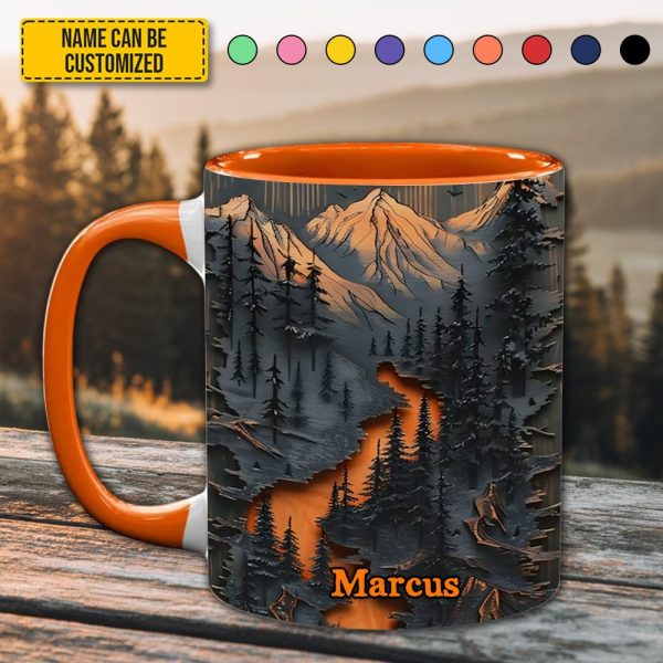Personalized Mountain Wilderness Accent Mug