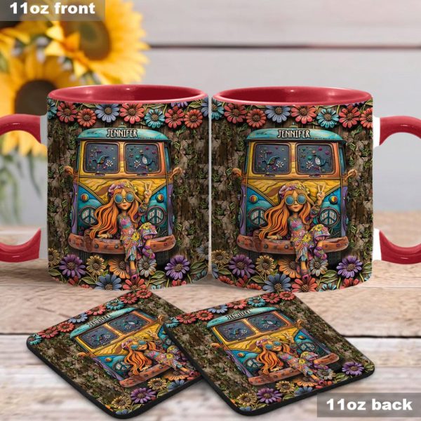 Hippie Girl - Personalized Hippie Accent Mug
