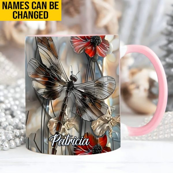 Fantasy Dragonfly Personalized Accent Mug