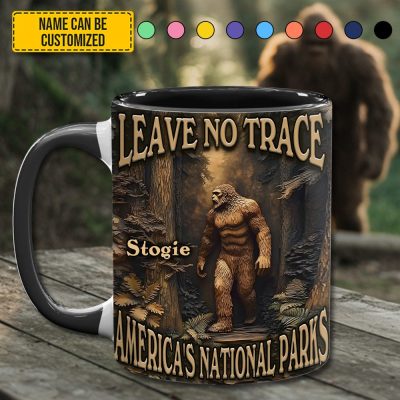Leave No Trace – Personalized Bigfoot Accent Mug