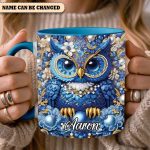 Owl Partial Diamond - Personalized Owl Accent Mug