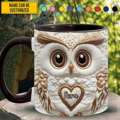 Cute Owl - Personalized Owl Accent Mug